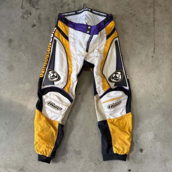 thor Other - 2000s Thor AC2 MX Racing Pants 38 Y2K Dirtbike Quad Riding Orange White Purple